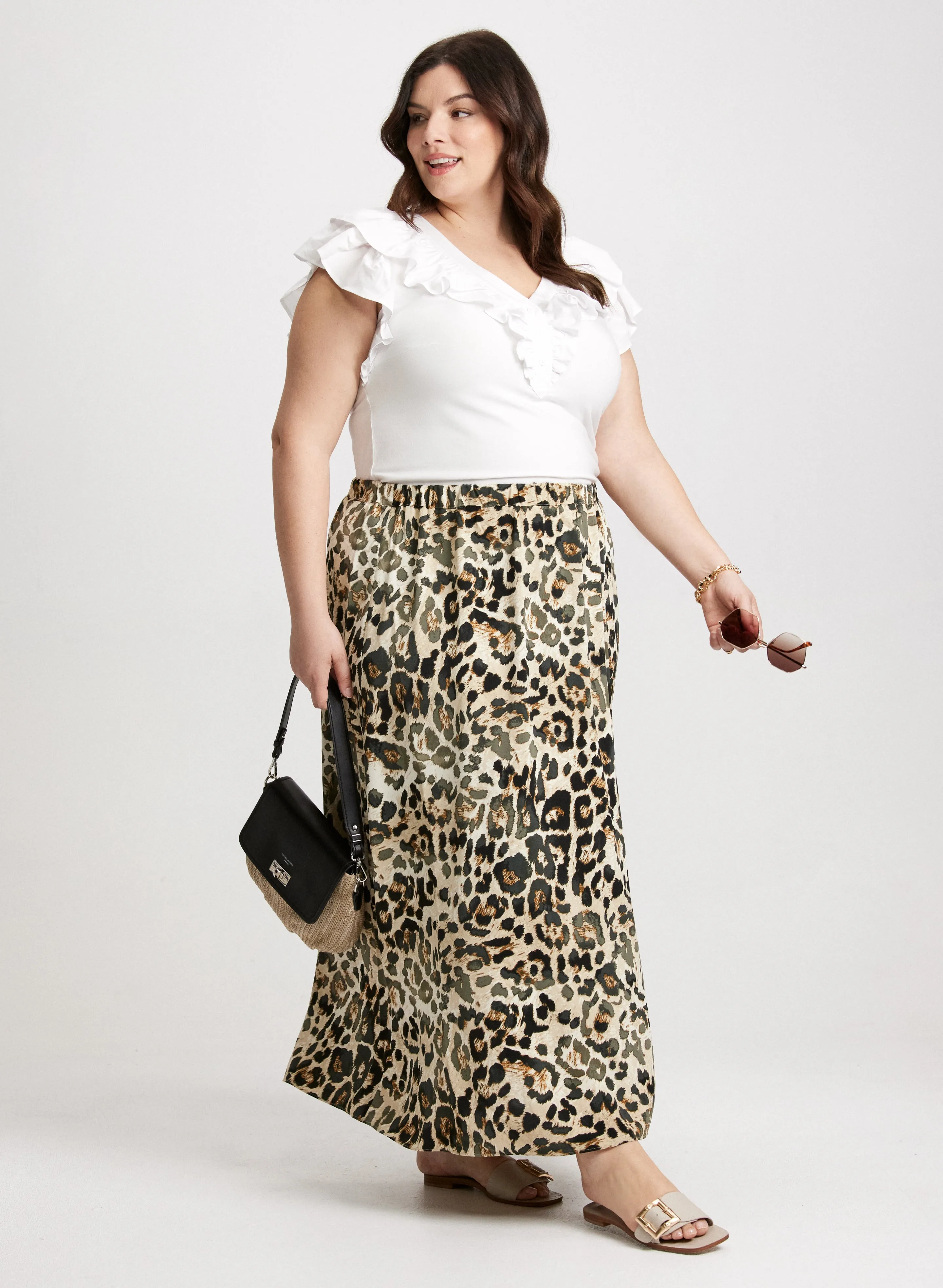 Long Leopard-Print Skirt