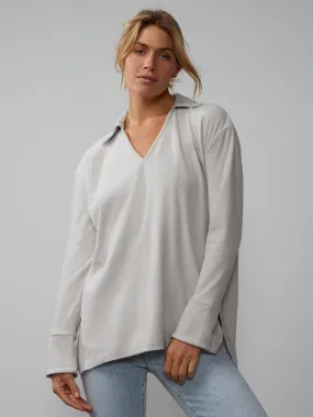 Long Sleeve Collar V-Neck Tunic