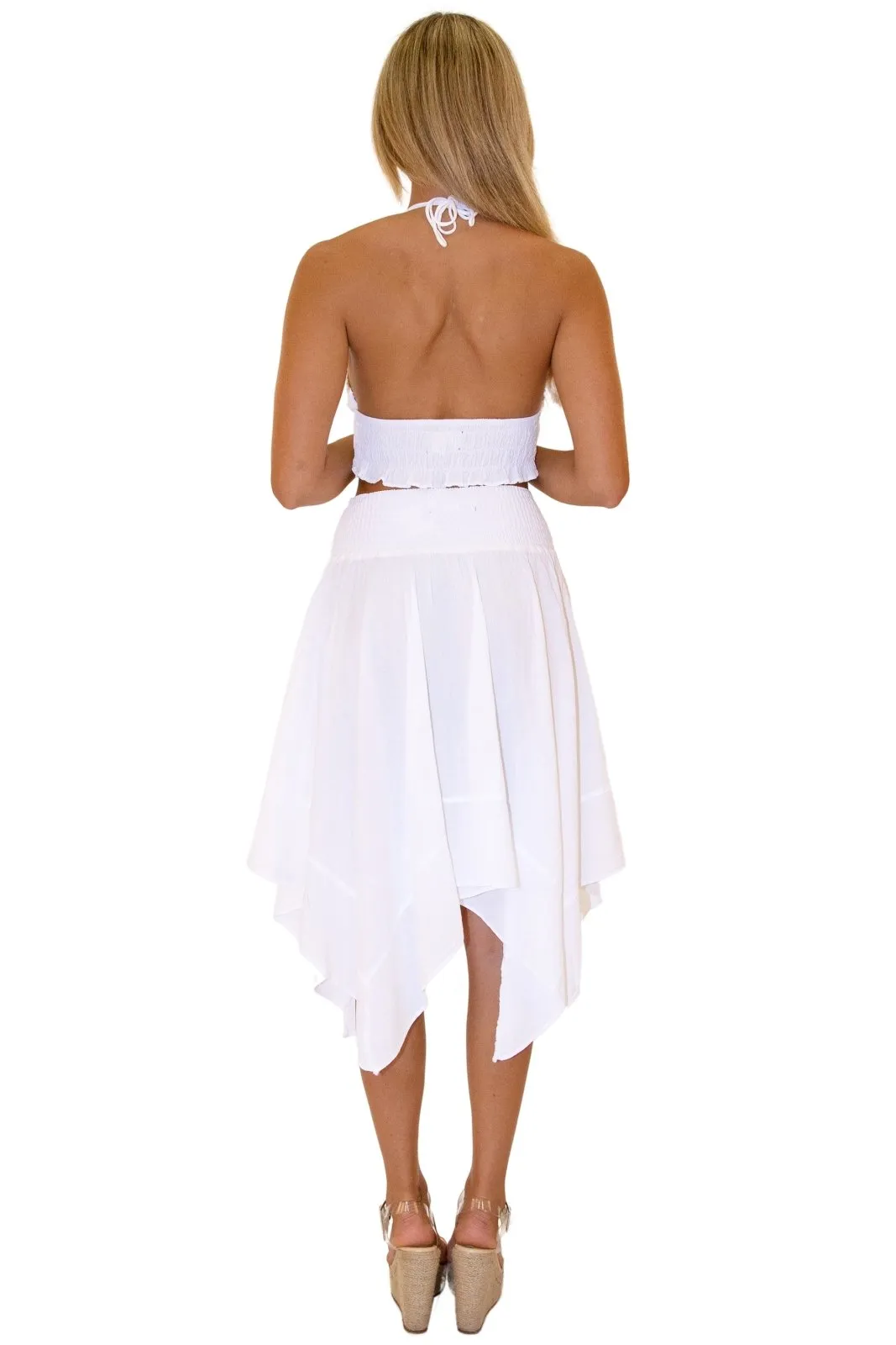 'Melody' Flowy Skirt White