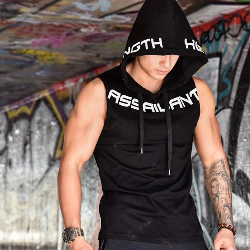 Men's Casual Cotton Hooded Tank Top "Assailant"