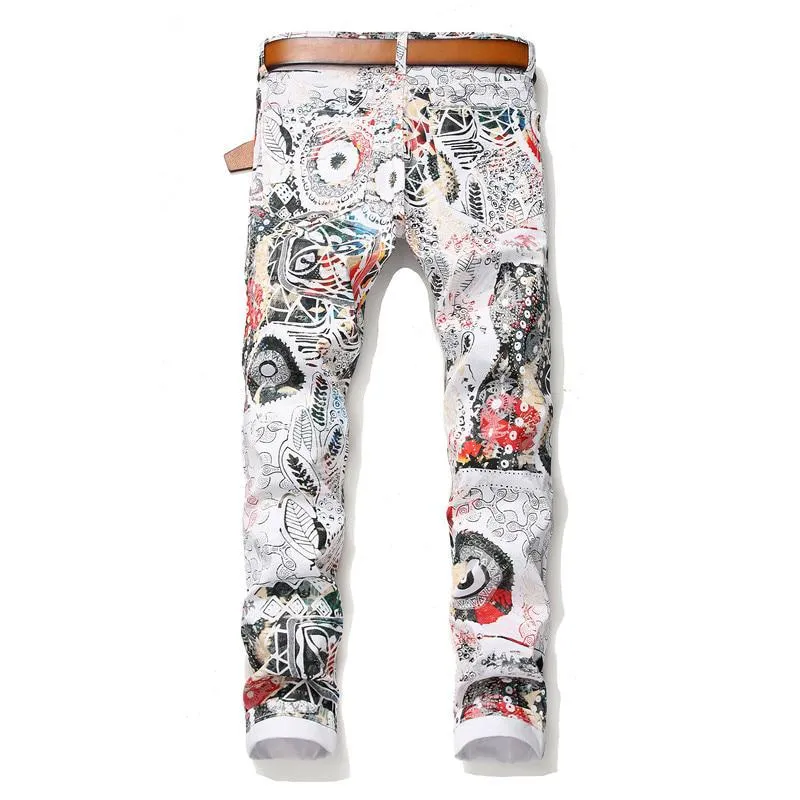 Men's Stretchy Jeans With Print