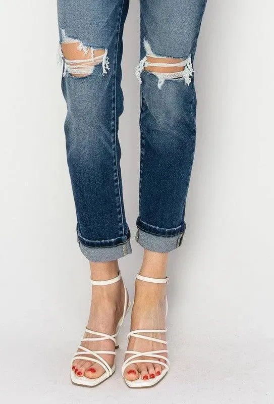 Mid Rise Boyfriend Jeans