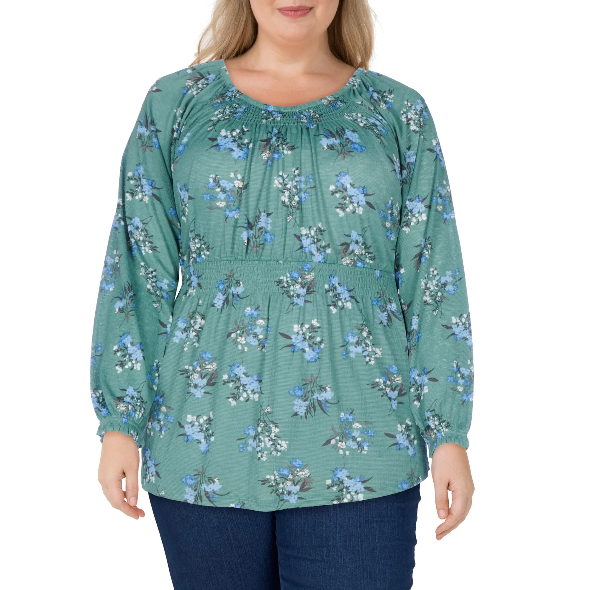 mySTYLE Women's Plus Round Neck Blouse