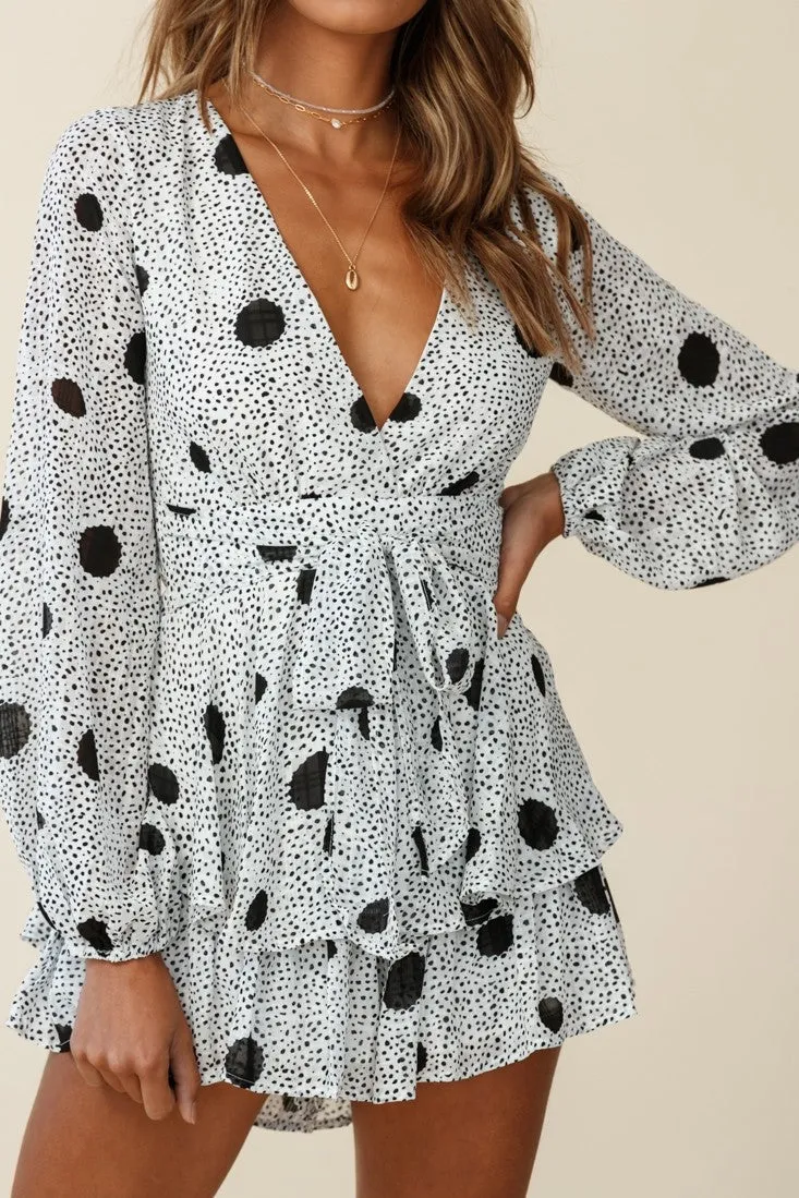 New Breathable Long Sleeve V-Neck Floral Jumpsuit