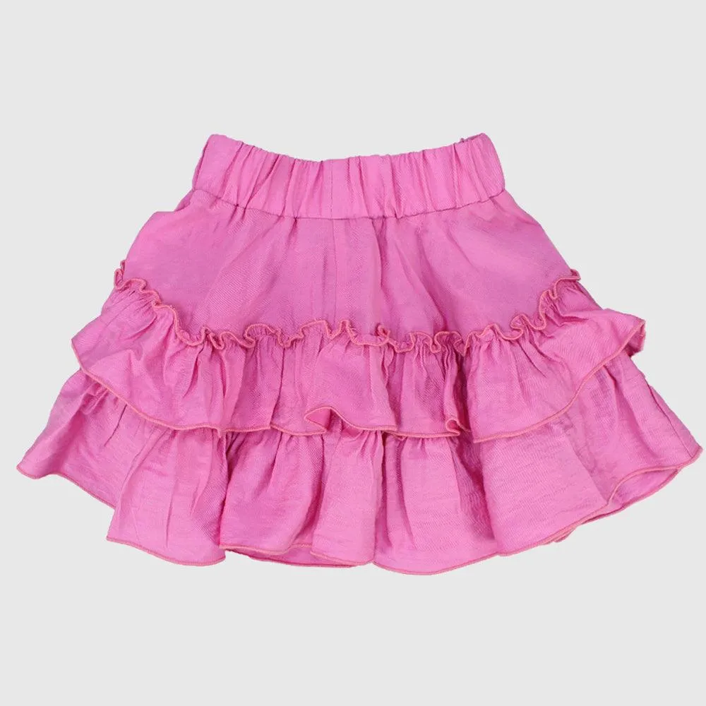 Pink Ruffled Mini Skirt