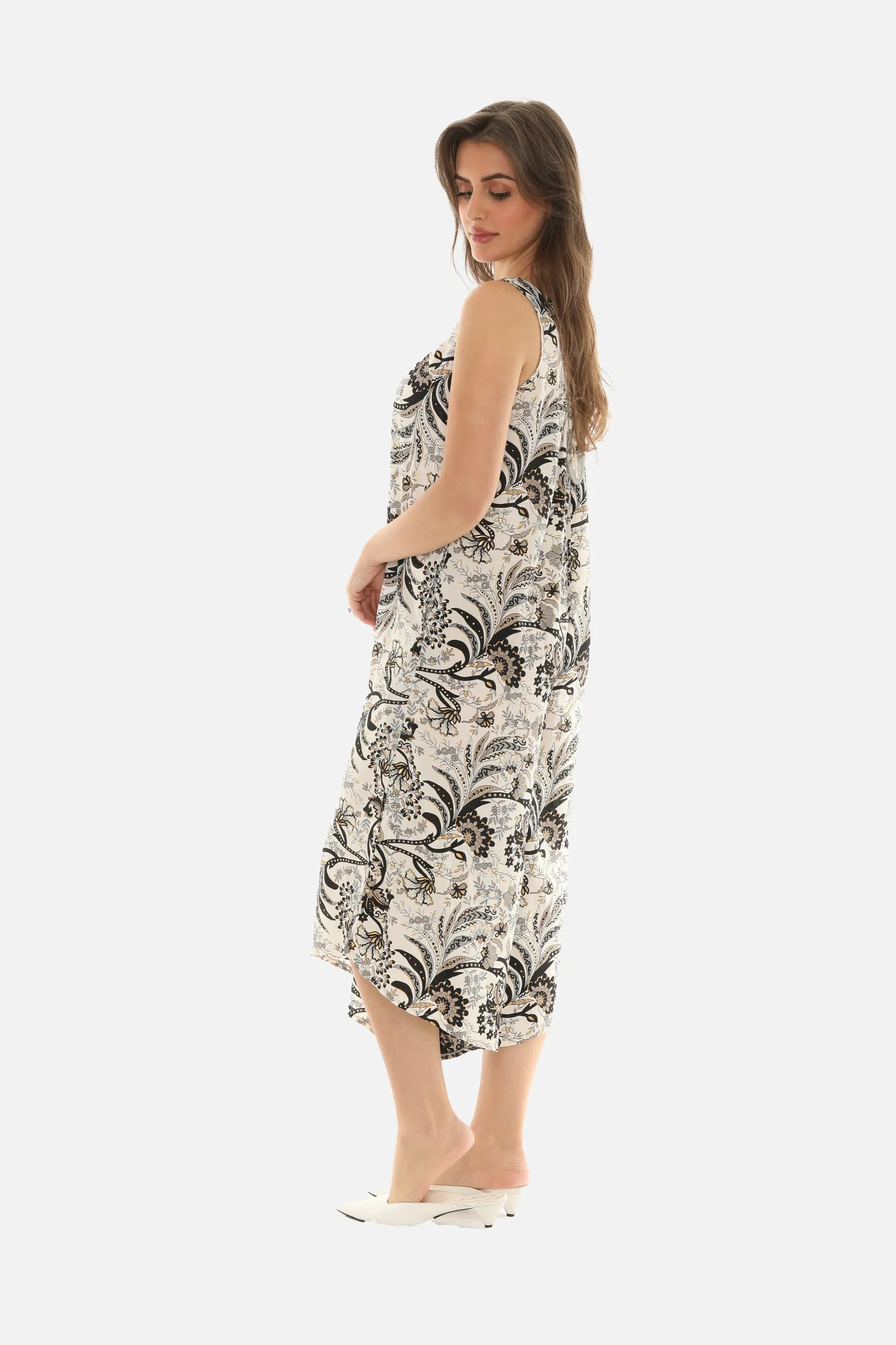 Printed Capri Wide Leg Jumpsuit