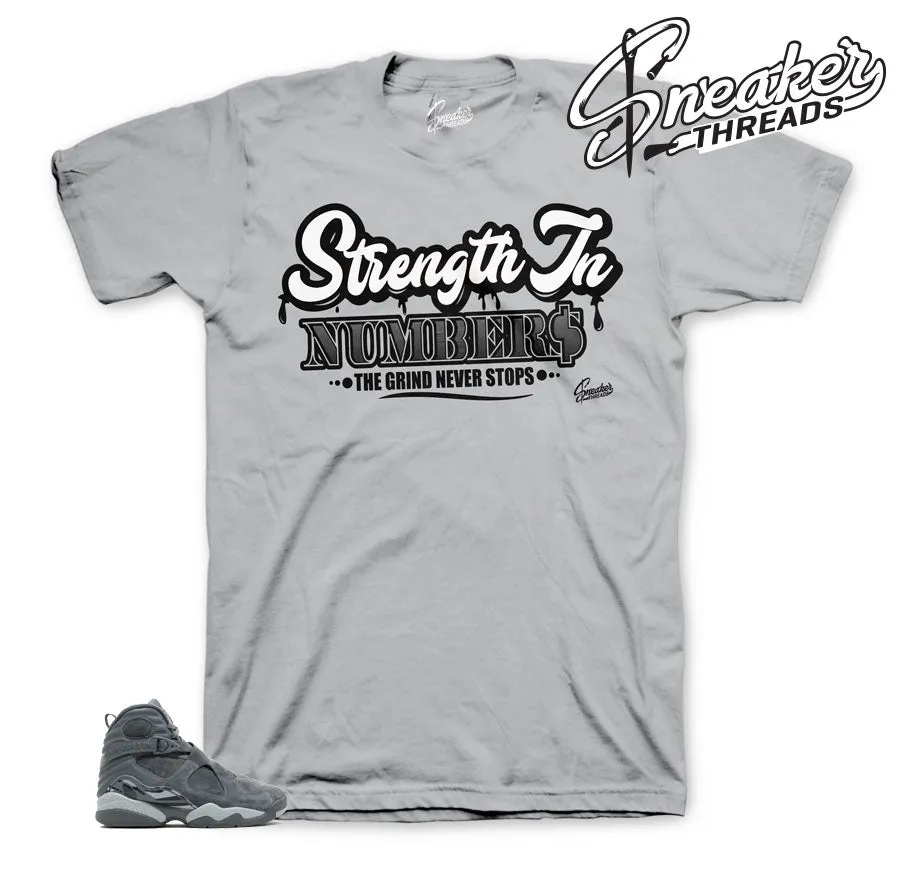 Retro 8 Cool Grey Strength In Numbers Shirt