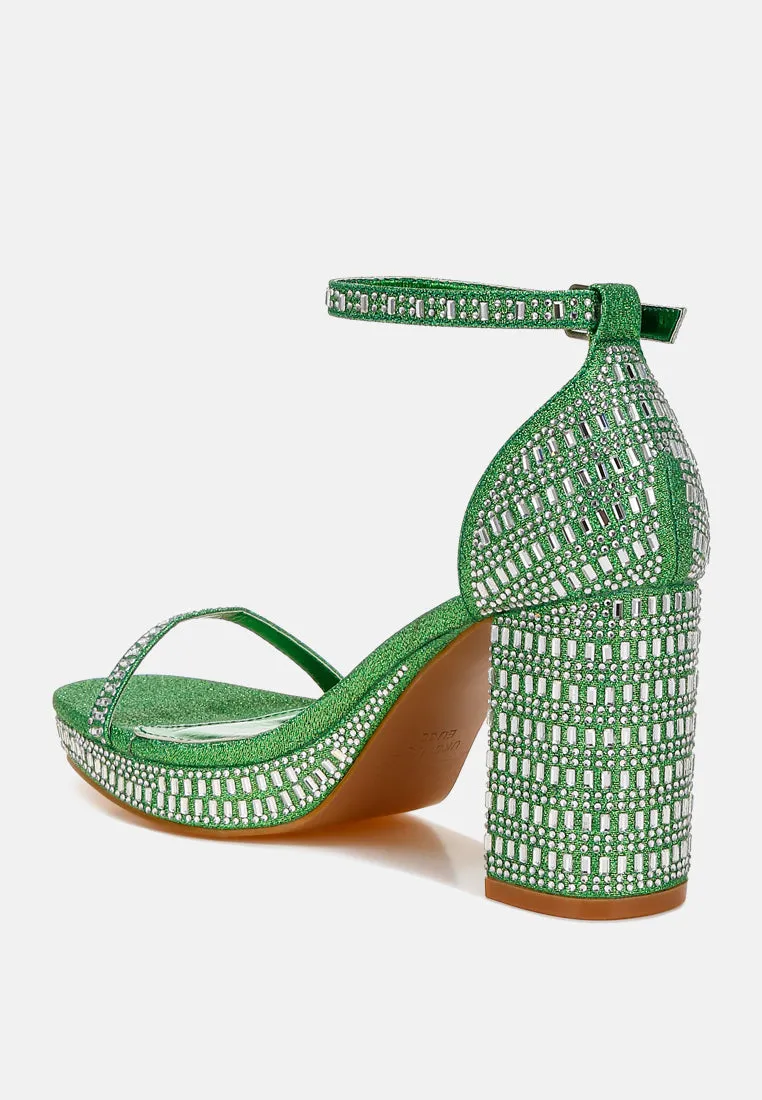 Ronan Rhinestones Embellished Block Sandals