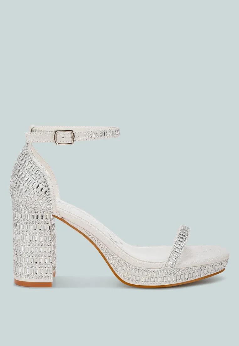 Ronan Rhinestones Embellished Block Sandals