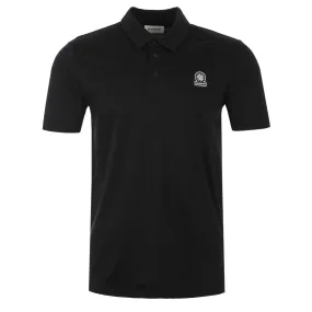 Sandbanks Self Fabric Collar Polo Shirt in Black