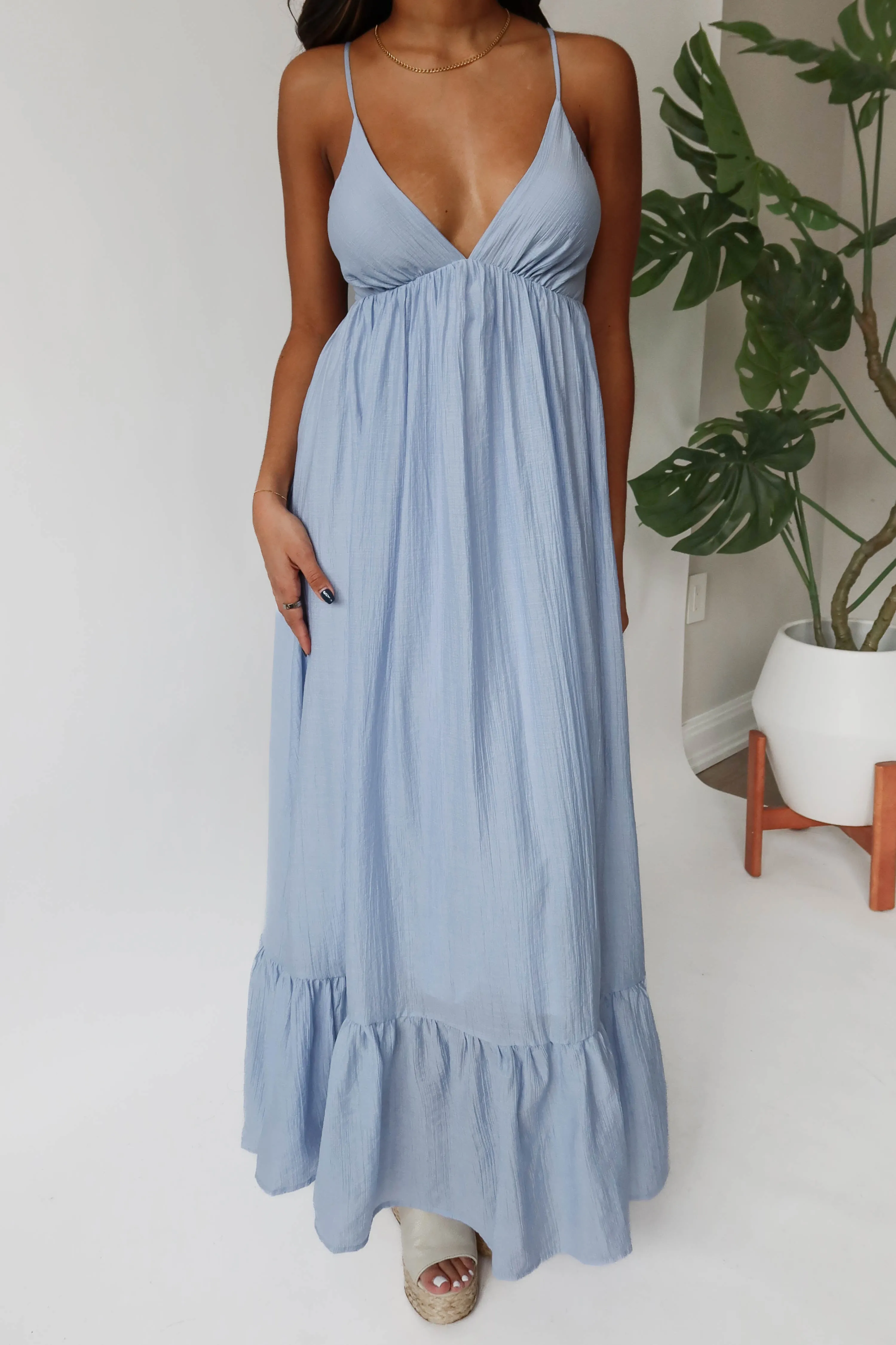 Shine Bright Maxi Dress in Light Blue