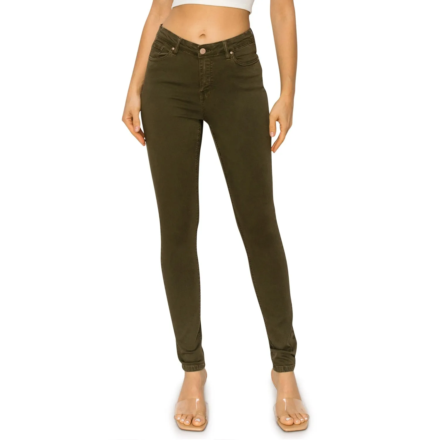 Soft Stretchy High Rise The Everyday Skinny Jeans - Bough Green