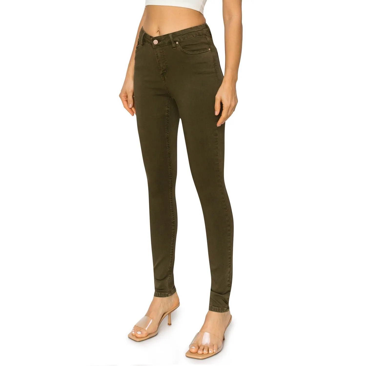 Soft Stretchy High Rise The Everyday Skinny Jeans - Bough Green