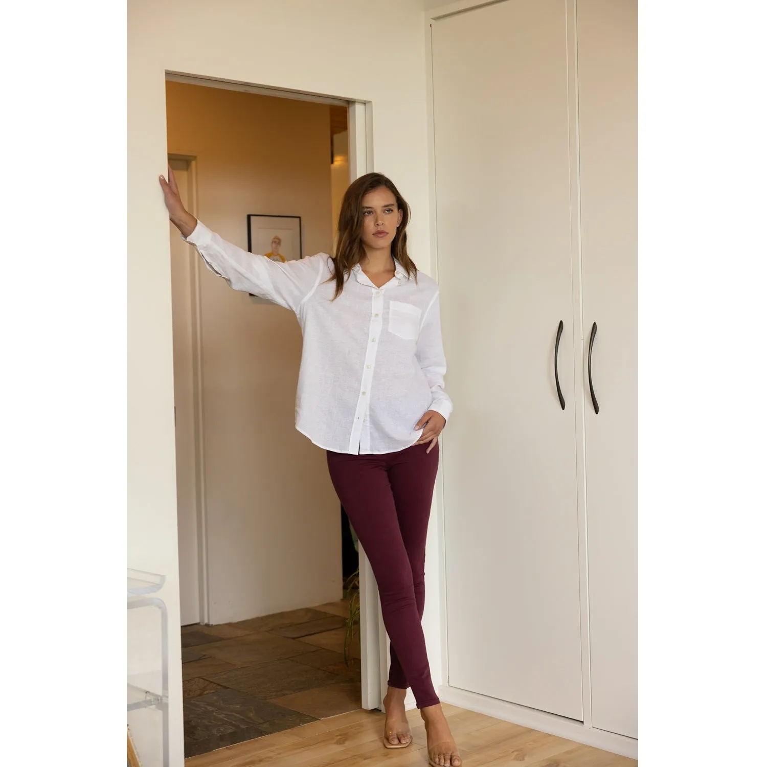 Soft Stretchy High Rise The Everyday Skinny Jeans - Burgundy