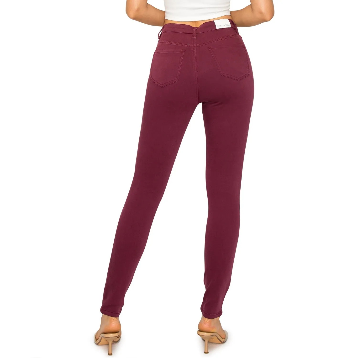 Soft Stretchy High Rise The Everyday Skinny Jeans - Burgundy