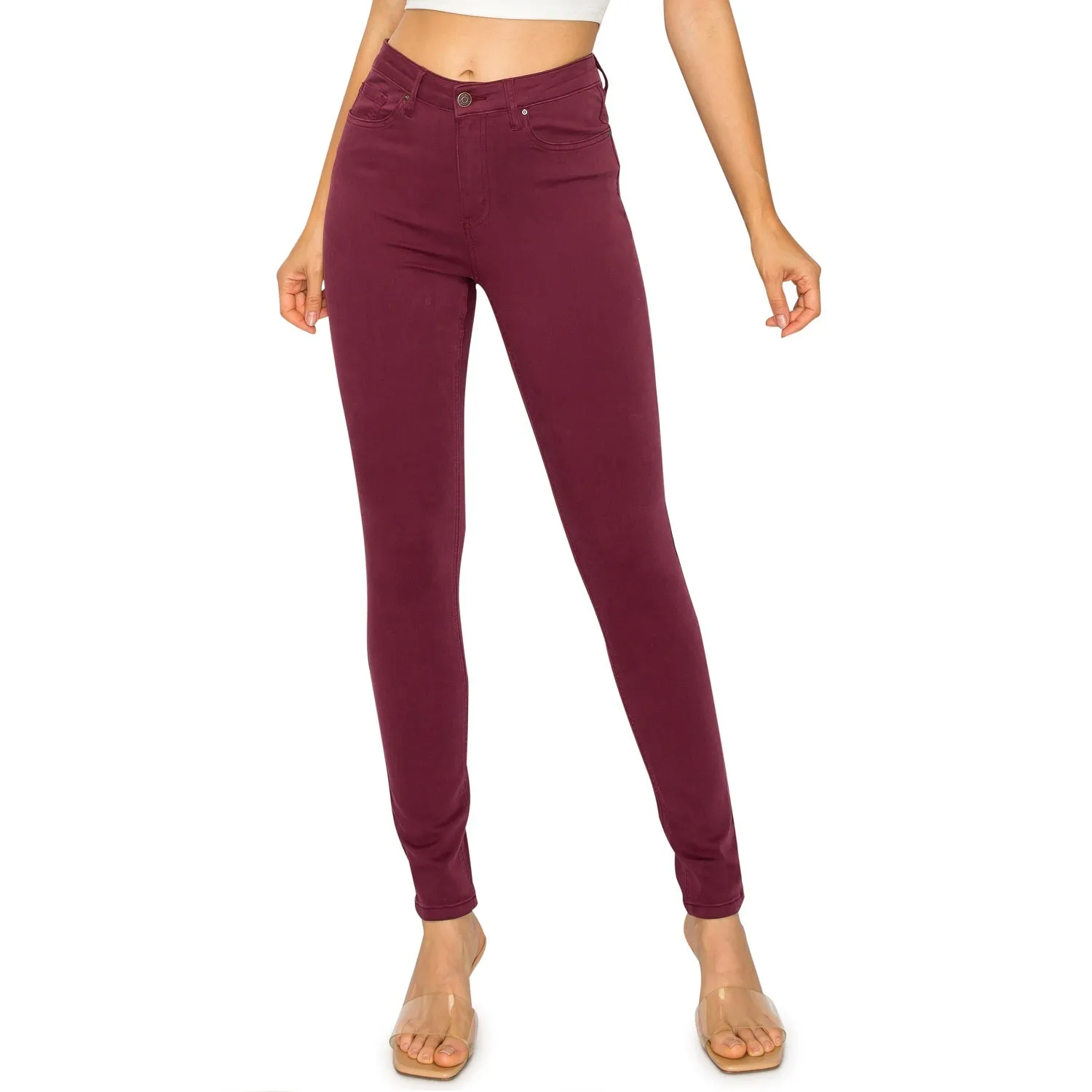 Soft Stretchy High Rise The Everyday Skinny Jeans - Burgundy