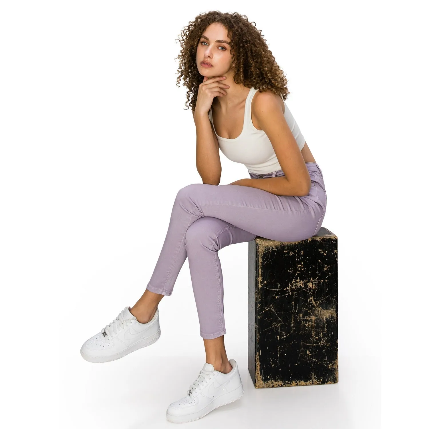 Soft Stretchy High Rise The Everyday Skinny Jeans - Light Lilac