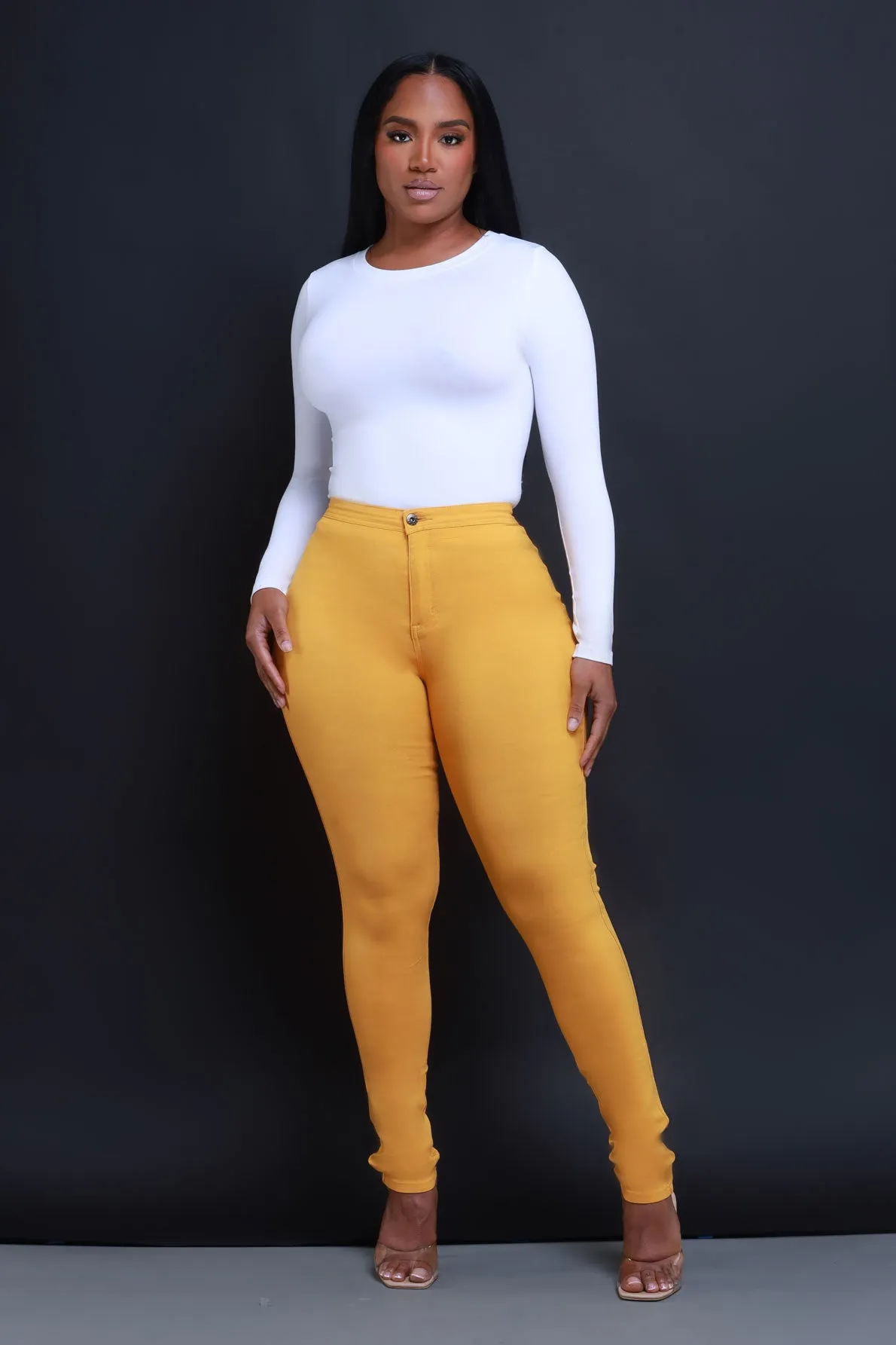 Super Swank High Waist Stretchy Jeans - Butter