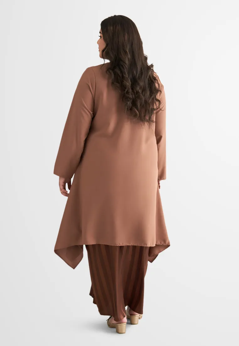 Syeera Long Elegant Raya Kurung Set - Brown