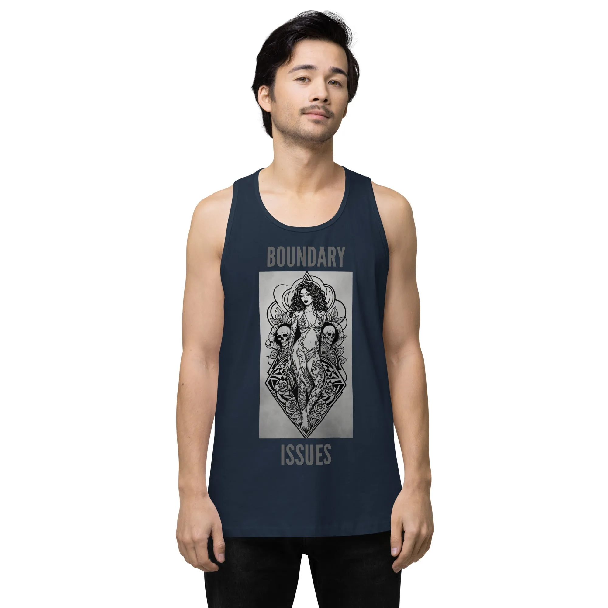 THE DARK TRIAD: BOUNDARY ISSUES Men’s Premium Tattoo Tank Top