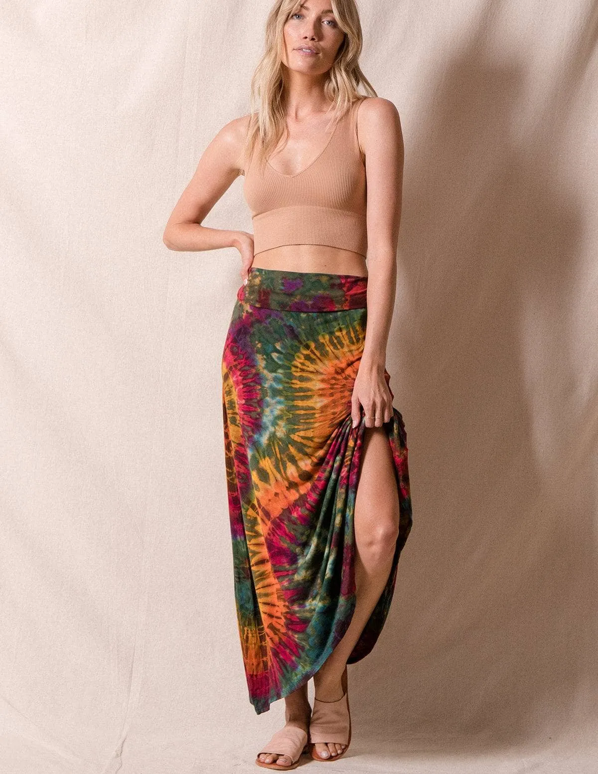 Tie-Dye Flowy Skirt