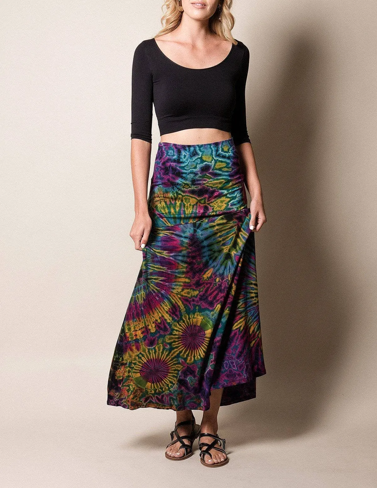 Tie-Dye Flowy Skirt