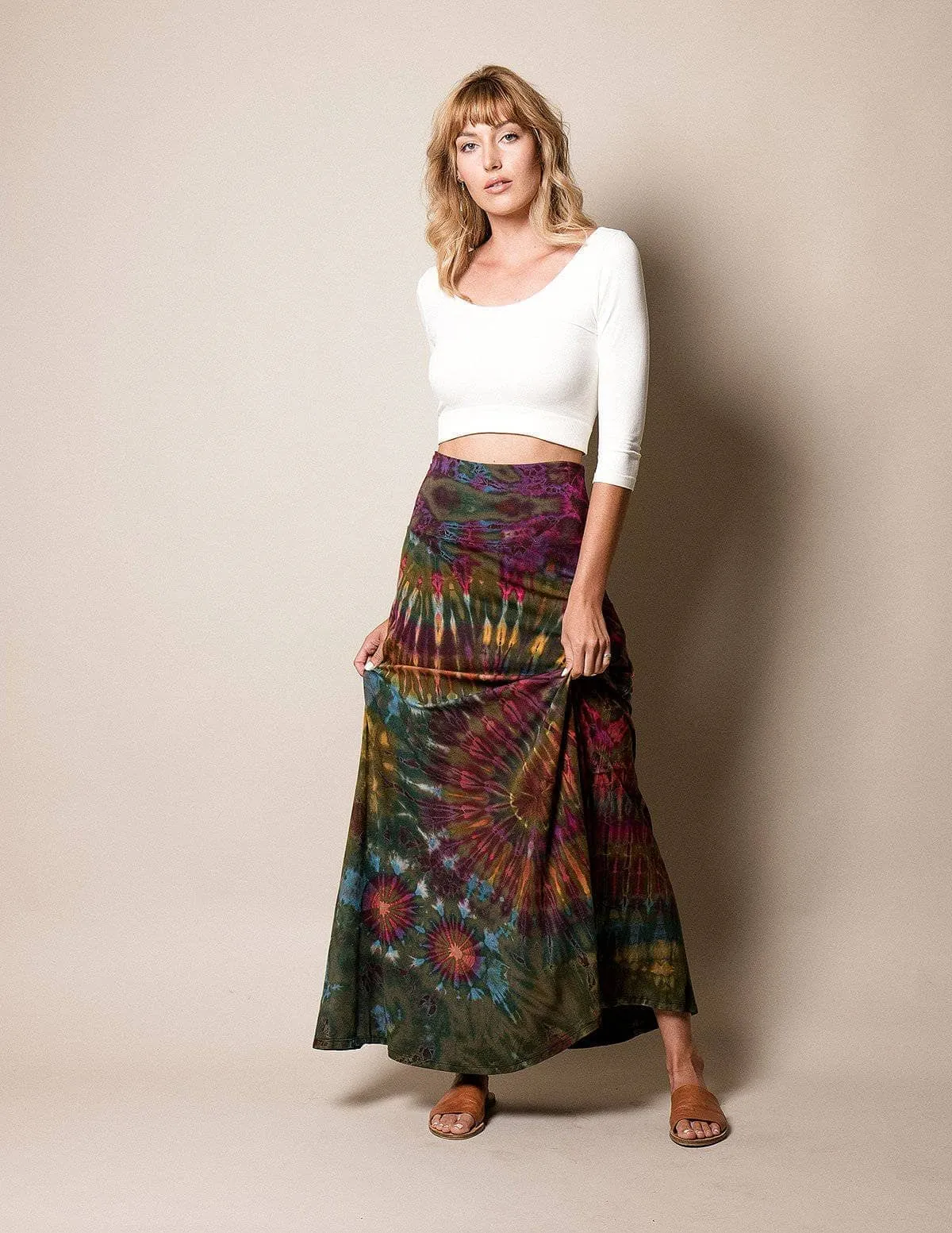 Tie-Dye Flowy Skirt