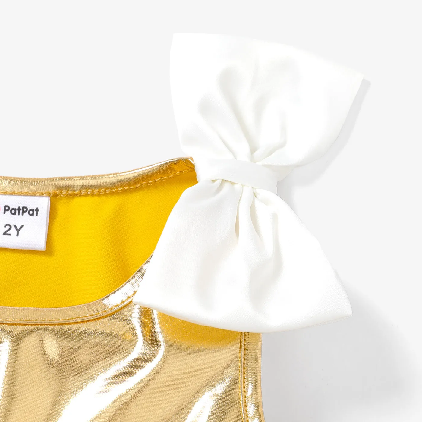 Toddler Girl Sweet Metallic Bow Dress