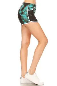 Turquoise & Black Tiedye Super Soft Shorts