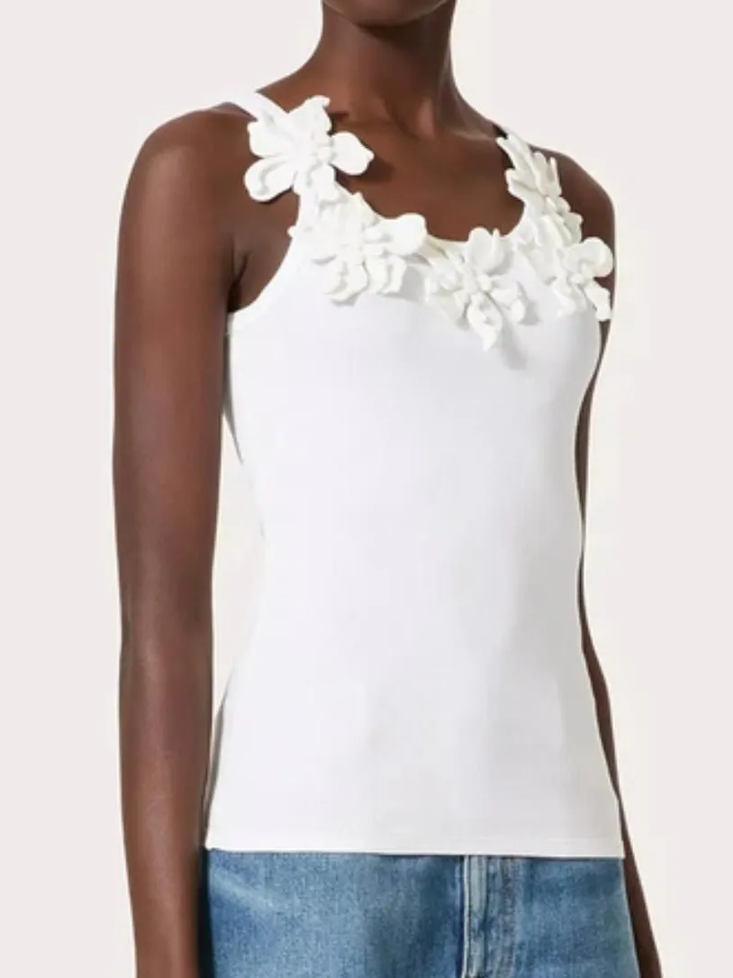 White flowers tank top