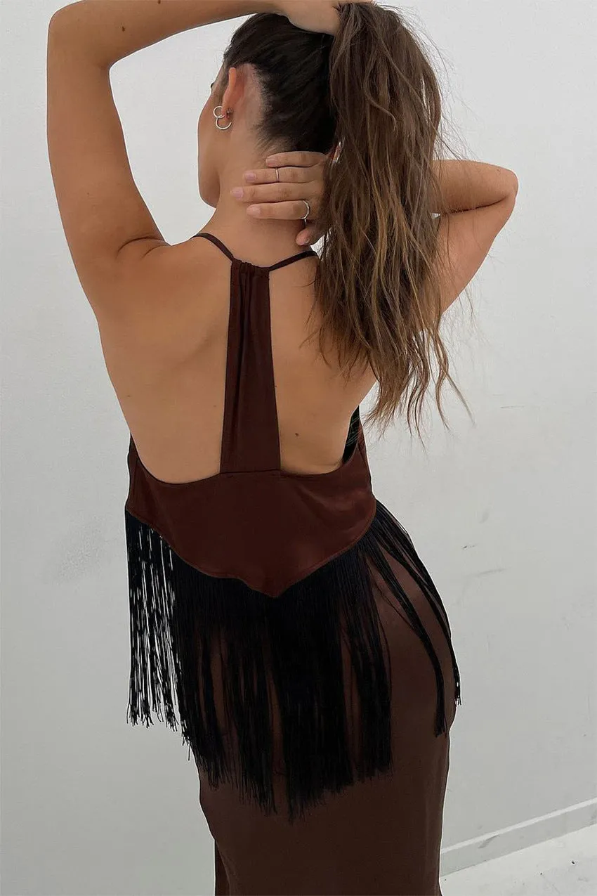 Women's Summer Sexy V-Neck Fringe Strap Tank Top