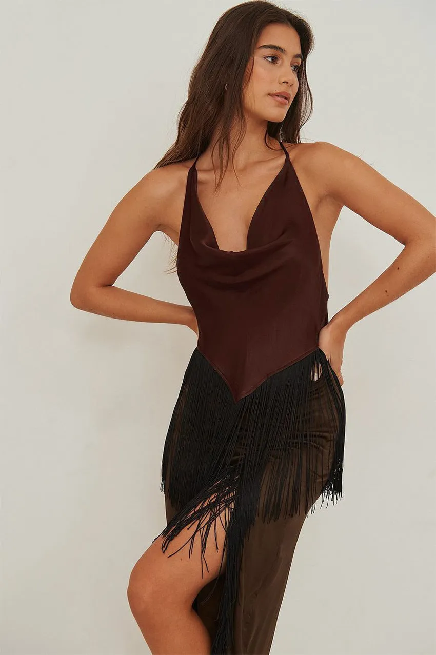 Women's Summer Sexy V-Neck Fringe Strap Tank Top