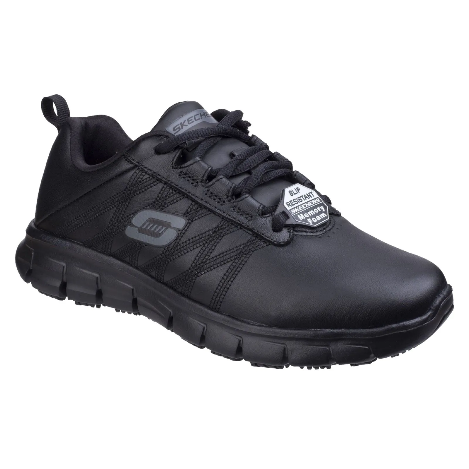 Women's Wide Fit Skechers 76576EC Sure Track Erath Occupational Trainers